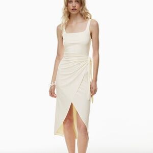 Aritzia Wilfred Saturn Midi Dress in Light Birch NWT Size Medium